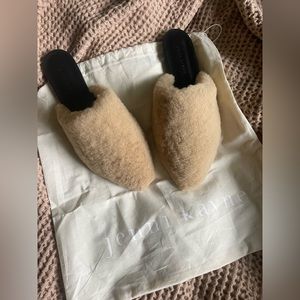 JENNI KAYNE shearling mules SEE SIZING NOTE :)